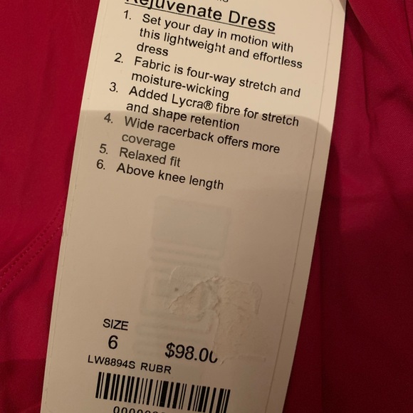 LULULEMON Rejuvenate red dress size 6 - Picture 3 of 3